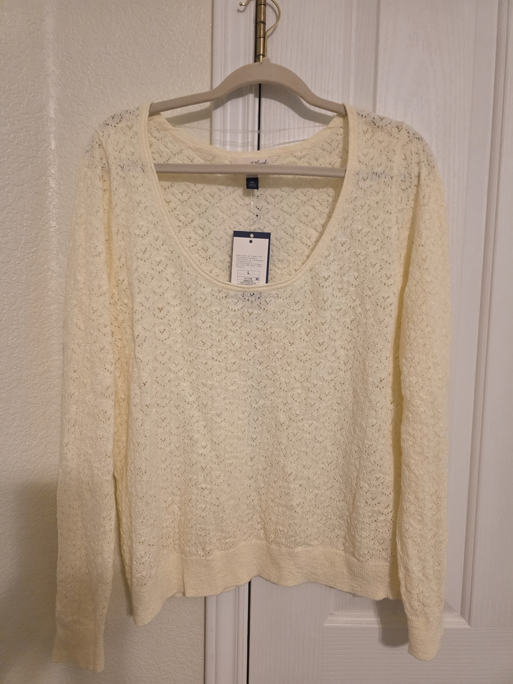 NWT Universal Thread Cream Open Knit Scoop Neck Sweater - XXL